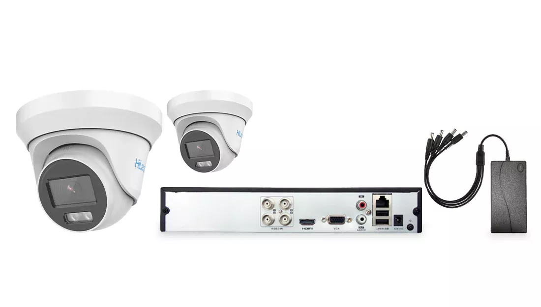 HiLook by Hikvision 2 Camera 4ch AoC 3K 40M CCTV Kit - HI-KIT-TVI-COL-3K-40M-2