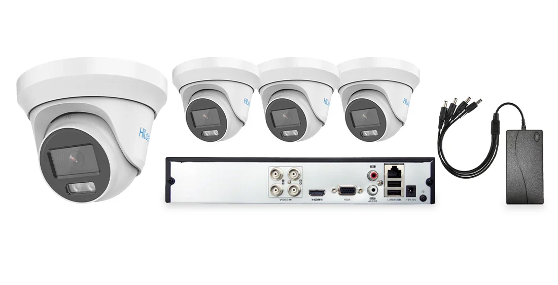 HiLook by Hikvision 4 Camera 4ch AoC 3K 40M CCTV Kit - HI-KIT-TVI-COL-3K-40M-4