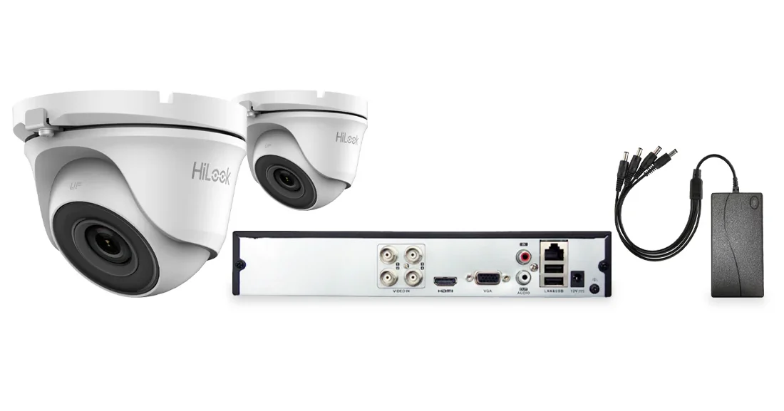 HiLook by Hikvision 2 Camera 4ch 5MP 20M CCTV Kit - HI-KIT-TVI-5MP-20M-2