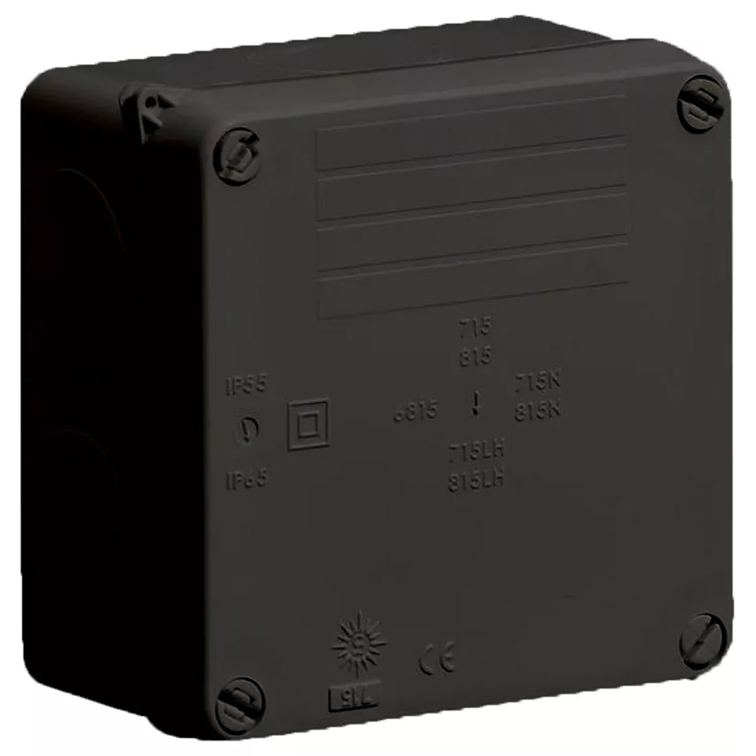 Wiska WIB 1/E Junction Box Black - WIB-1/E-B