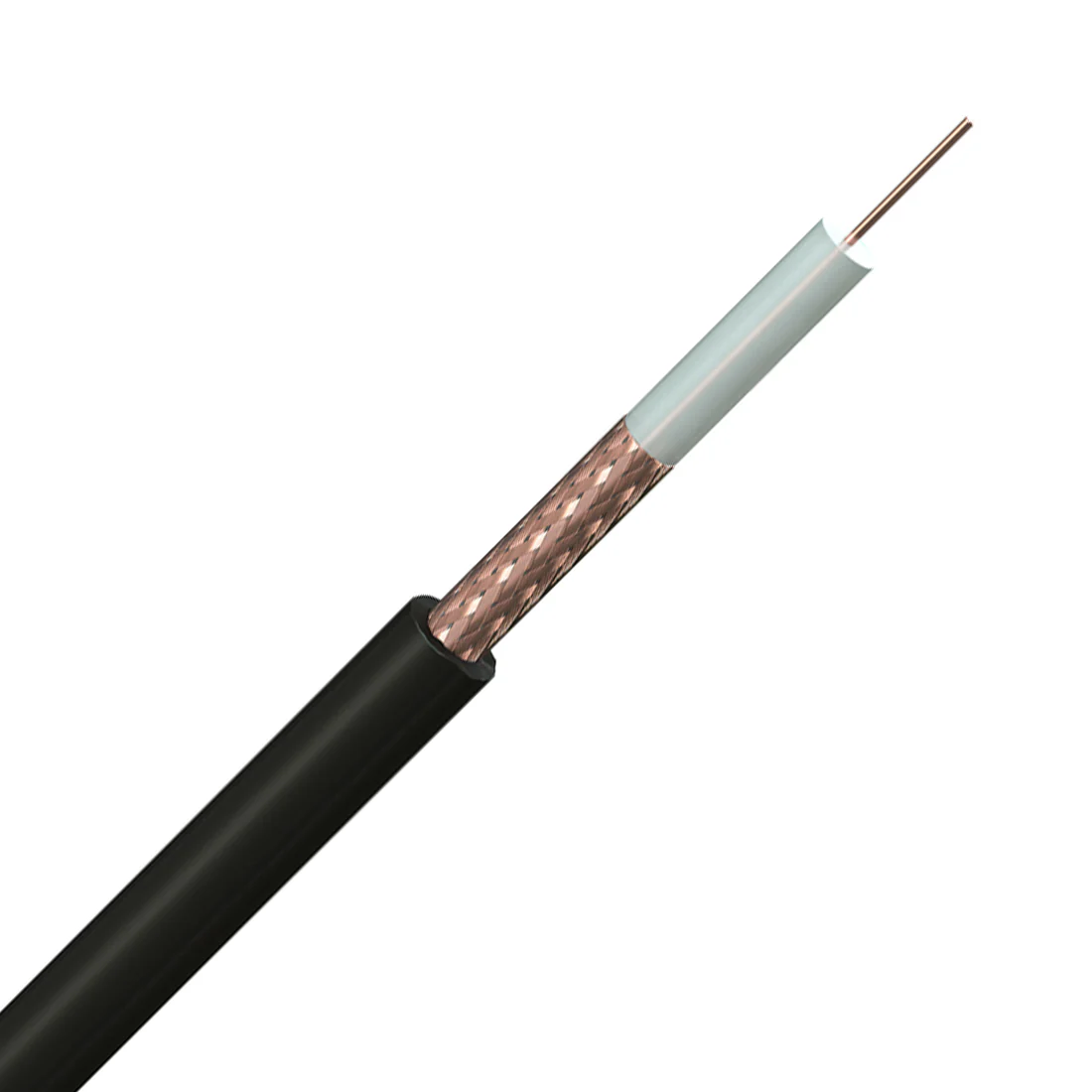 RG59 CCTV Coaxial Cable 100m in Black - CAB-RG59-B