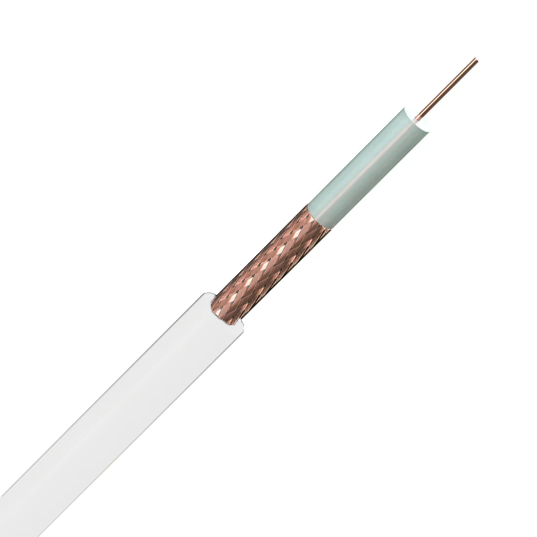 RG59 CCTV Coaxial Cable 100m in White - CAB-RG59-WH