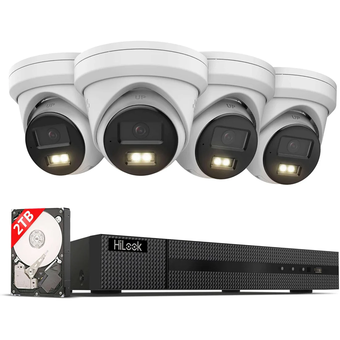 HiLook HD-IP 4K 6mp Hybrid CCTV Kit -Turret - 2TB (HI-IK28P-460T)