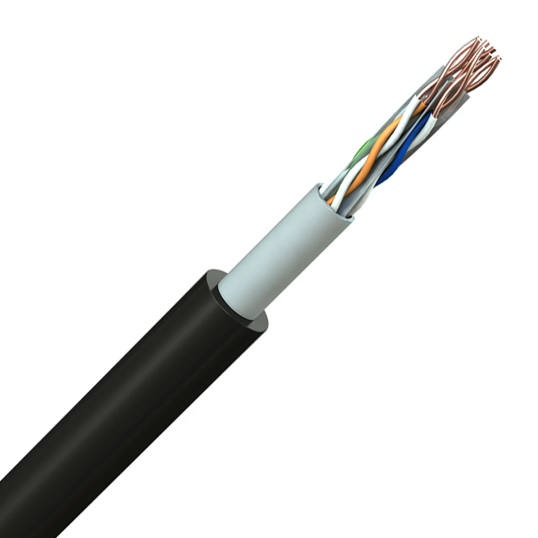 CAT6 External Copper Cable 100m in Black - CAB-CAT6E-100M-B