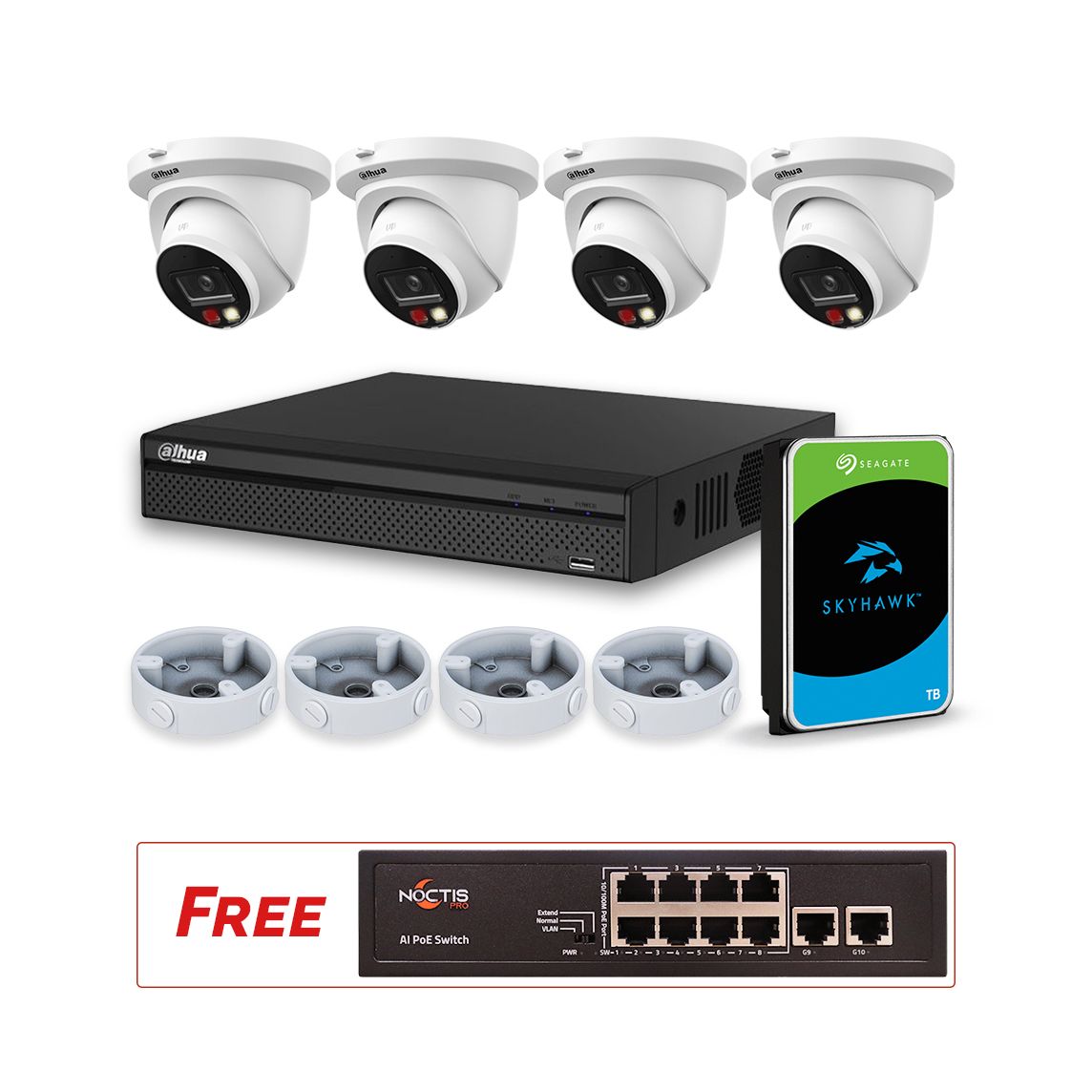 Dahua Plus IP Bundle - 4 Channel NVR with 4x 4MP Wizsense
