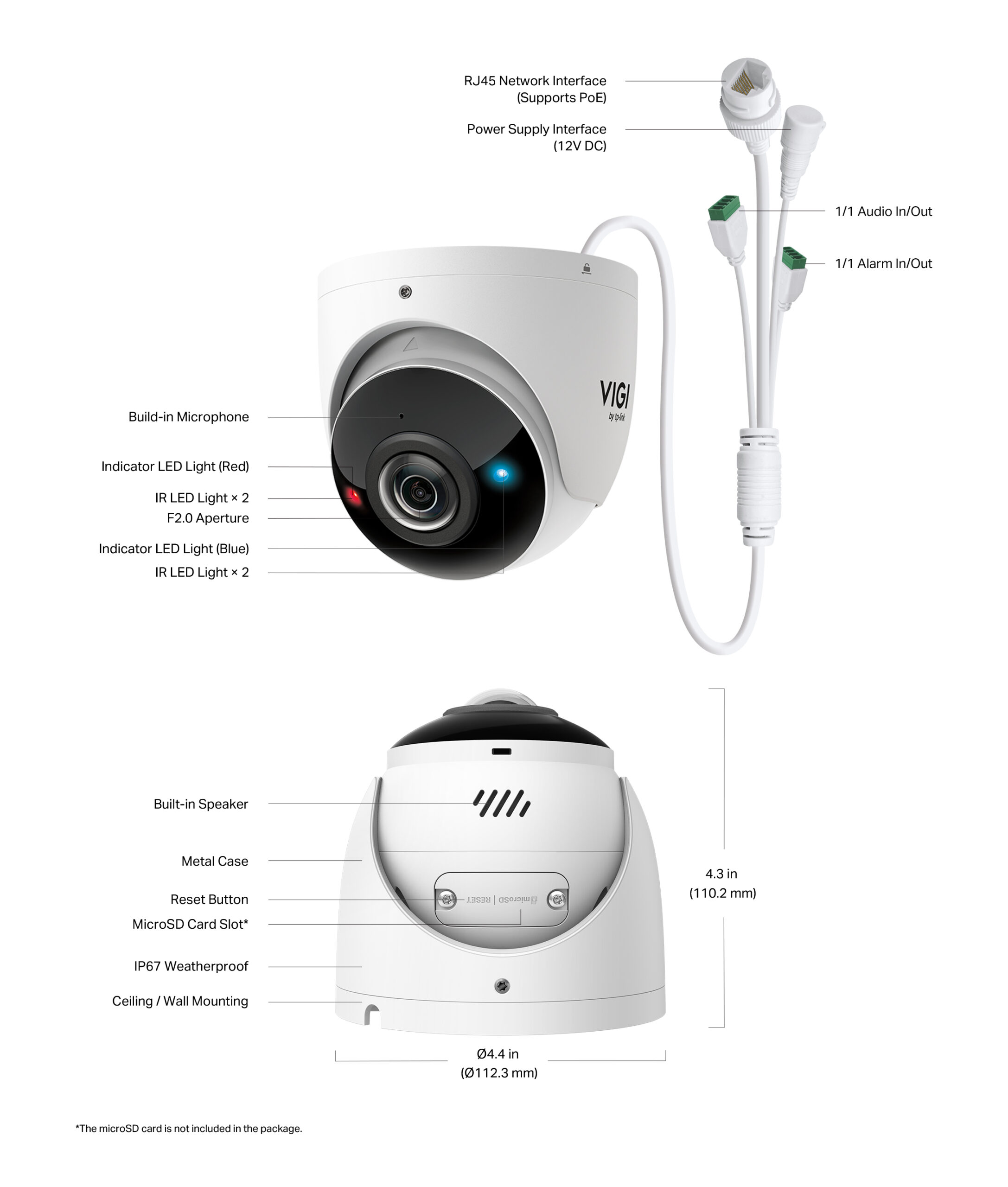 TP-Link VIGI InSight S485PI - 8MP IR Panoramic AI Turret Network Camera - Image 6