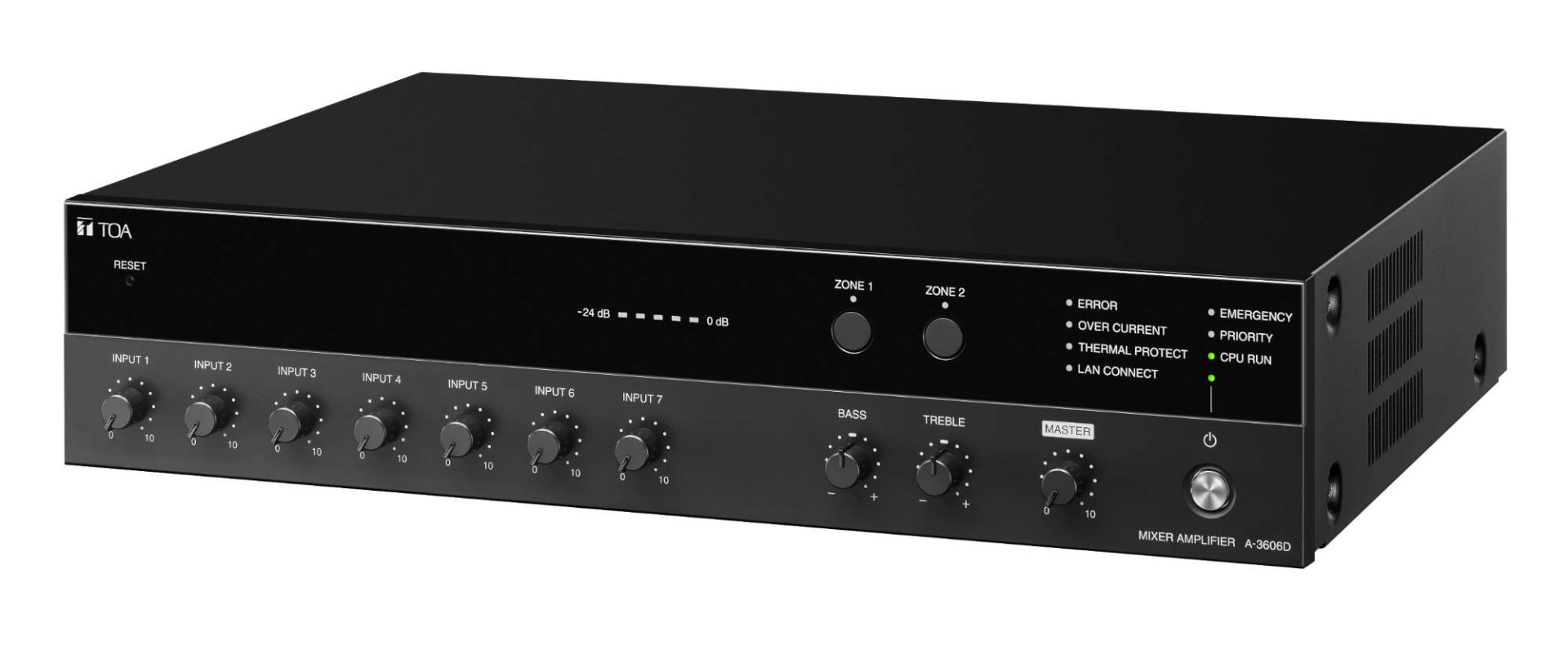 A-3600 Series 240 Watt Digital Mixer Amp 2-zone 7 input