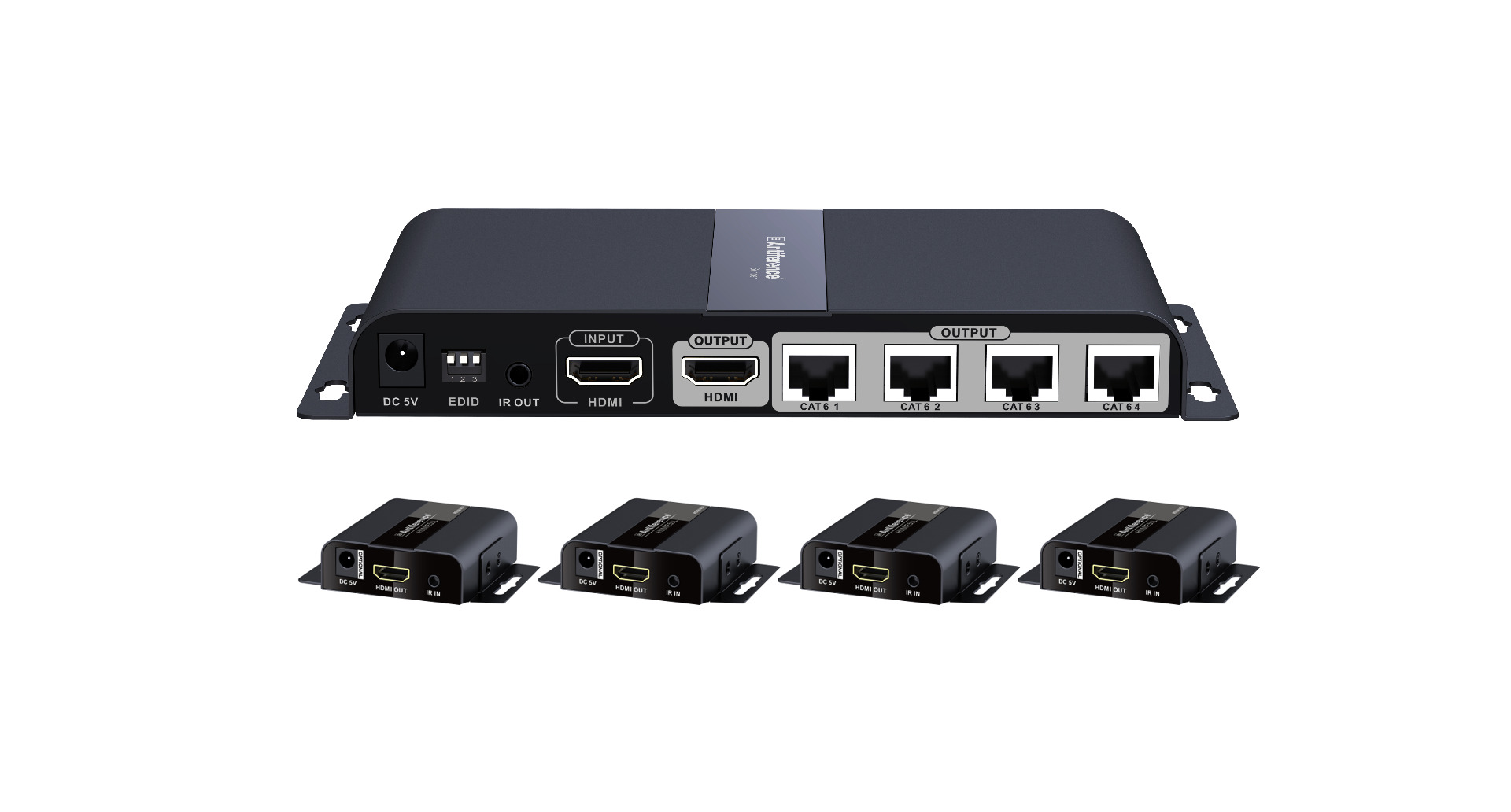 1 In 4 Out HDMI Splitter Over CAT5e/ 6 With IR - Image 2