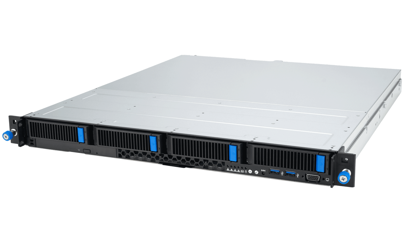 PC Server 1U Rack Mount RS300/ER100A - Intel/AMD, 32GB RAM, 4 Port GPU, 2x Gigabit LAN, Windows Server 2025
