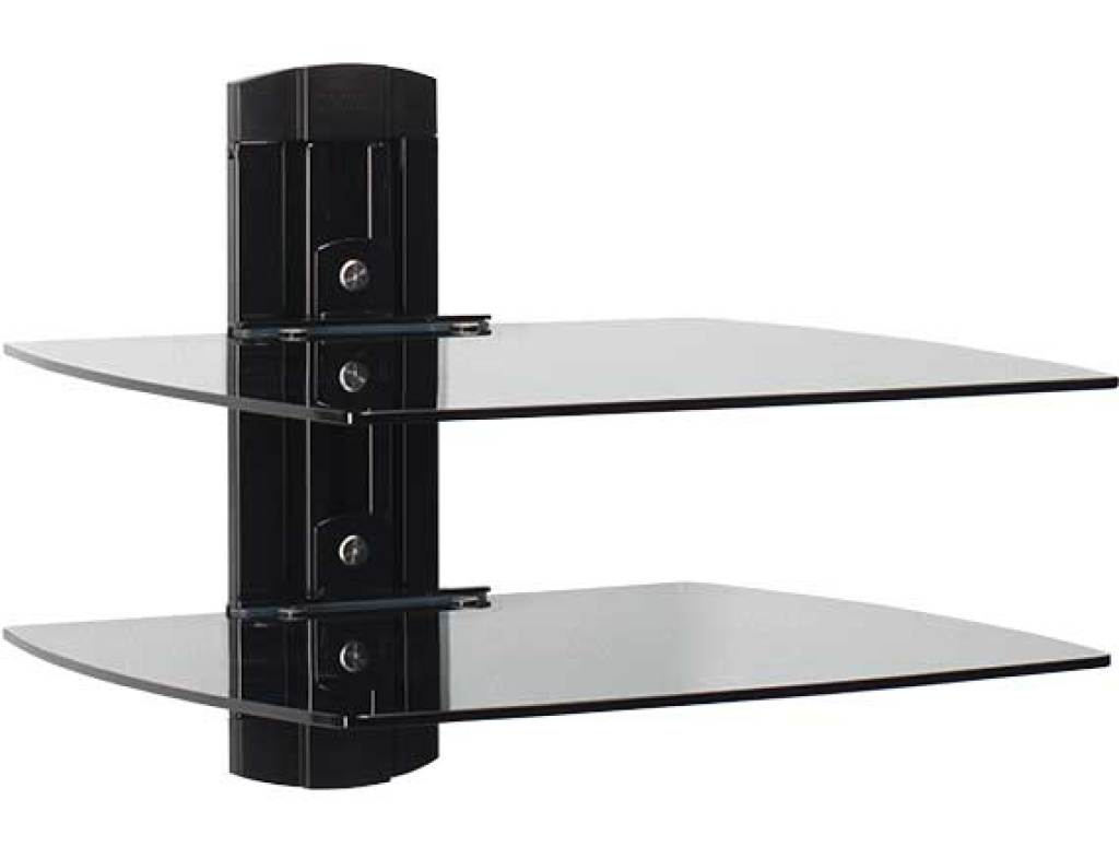 Wall Mounted Dual-Glass Accesory Shelf-Cable Management