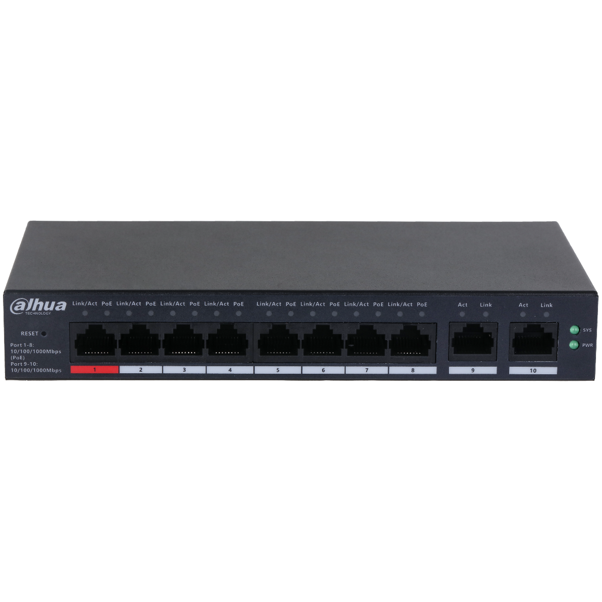 Dahua DH-CS4010-8GT-110 - 8 Port Cloud Managed Gigabit PoE Switch 110W