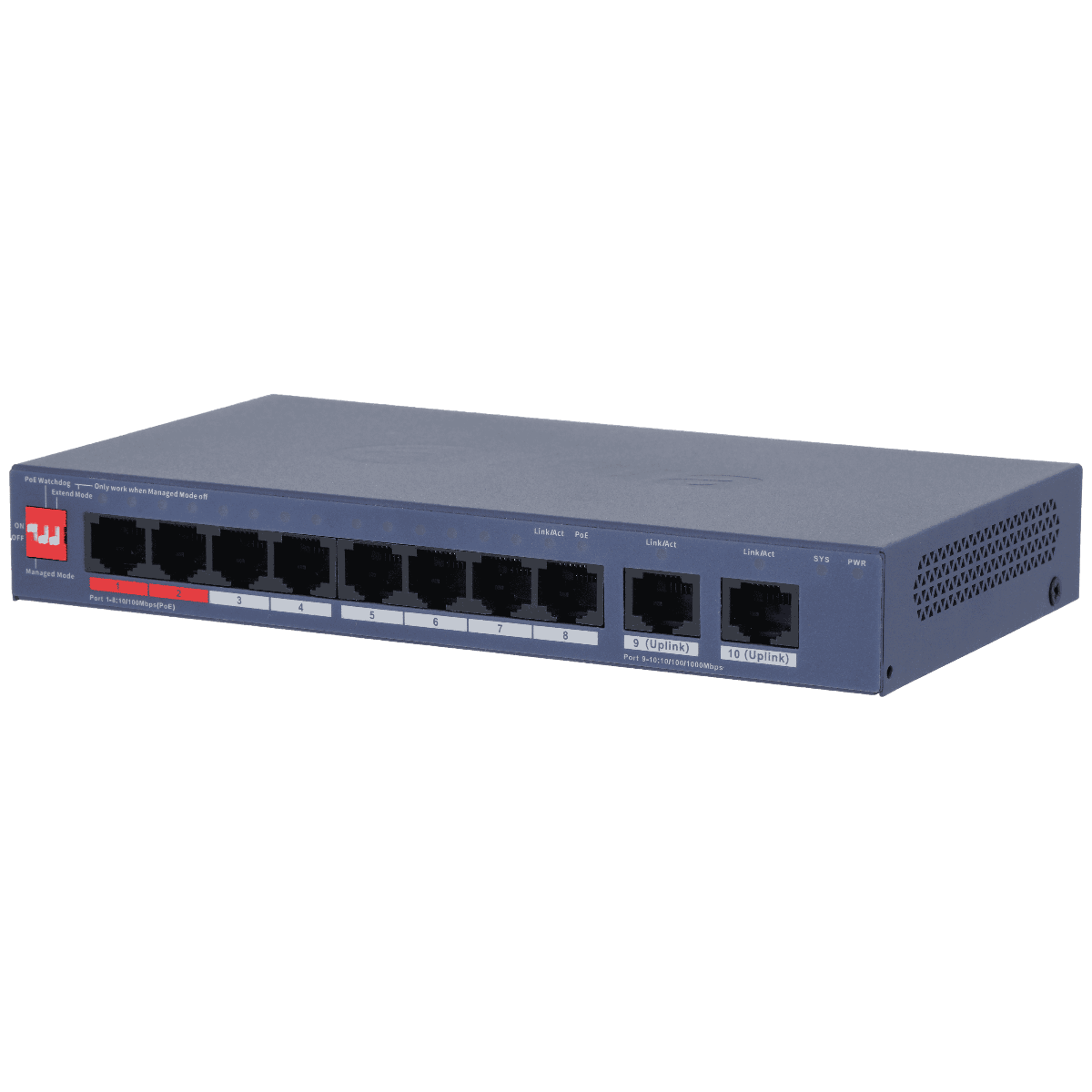 Dahua DH-CS4010-8ET2GT-110 - 8 Port Cloud Managed Desktop Switch 110W