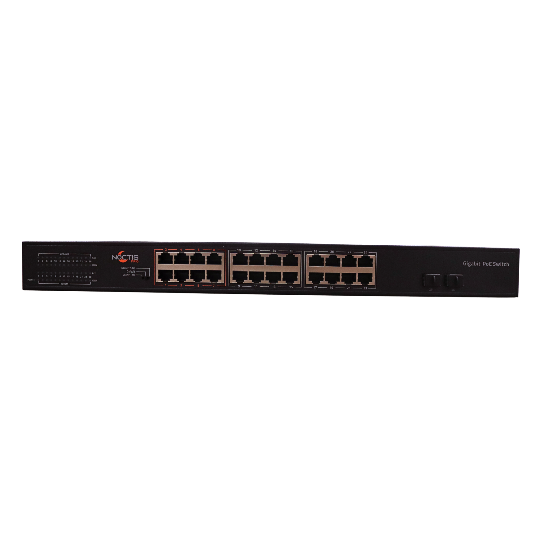 Noctis Pro 24 Port Gigabit PoE Switch 2x SFP Uplinks 400W