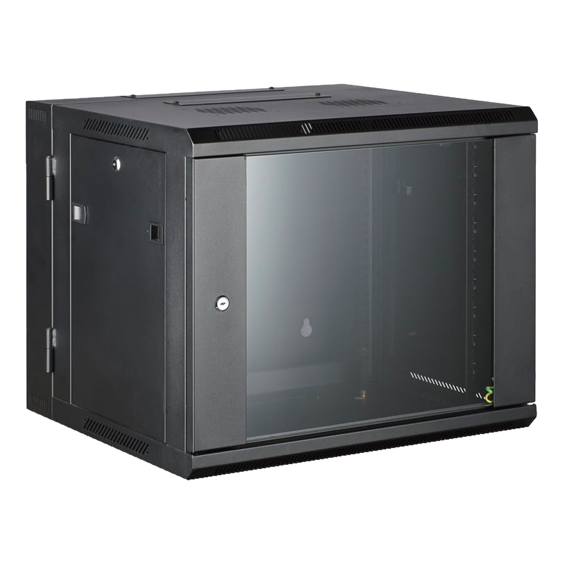 All-Rack 550mm Deep Hinged Wall Mount Data Cabinet - All-Rack 550mm Deep Hinged Wall Mount Data Cabinet 9U (CAB9WB2P550BLK)