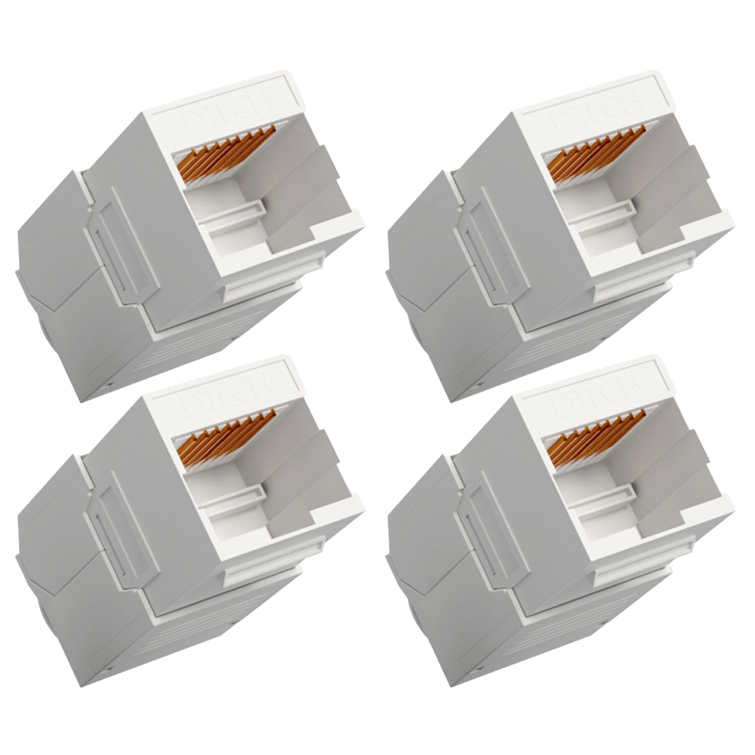 DTECH CAT6 10XG 10GBASET Tooless Keystone - Pack of 4 - White (DTE-MC10G-TLU-WT)