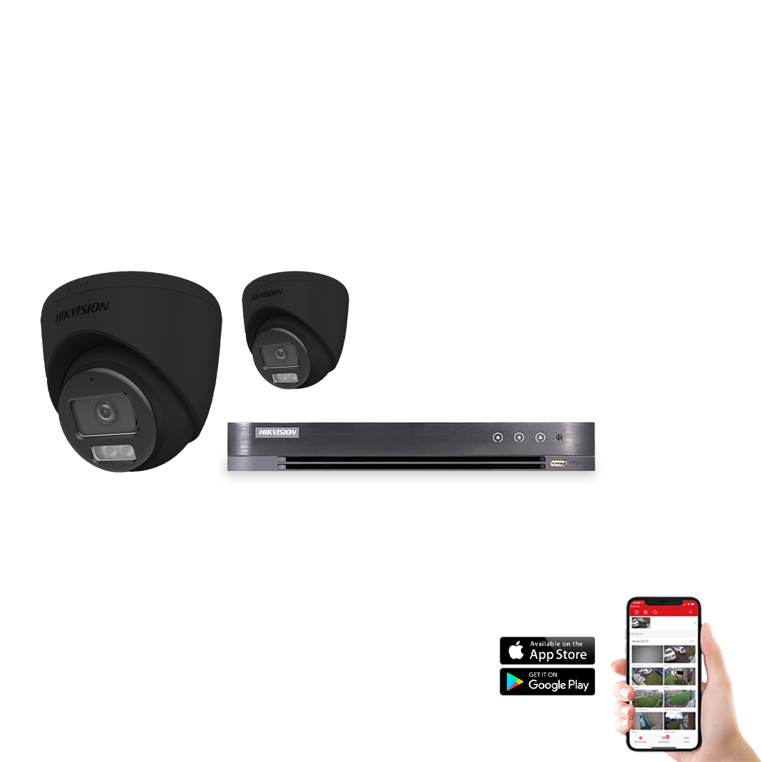 Hikvision POC Hybrid ColorVu 2 Camera 4ch 4K 8MP 40M CCTV Kit - Black (HIK-KIT-POC-HYB-8MP-2-BK)