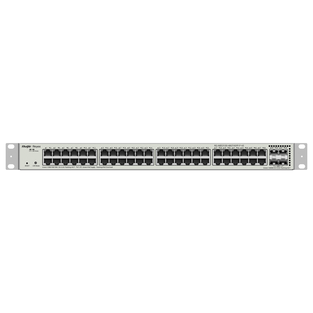 Ruijie Reyee 48 Port L2 PoE 370w Gigabit Managed Rackmount Switch (RG-NBS3100-48GT4SFP-P)