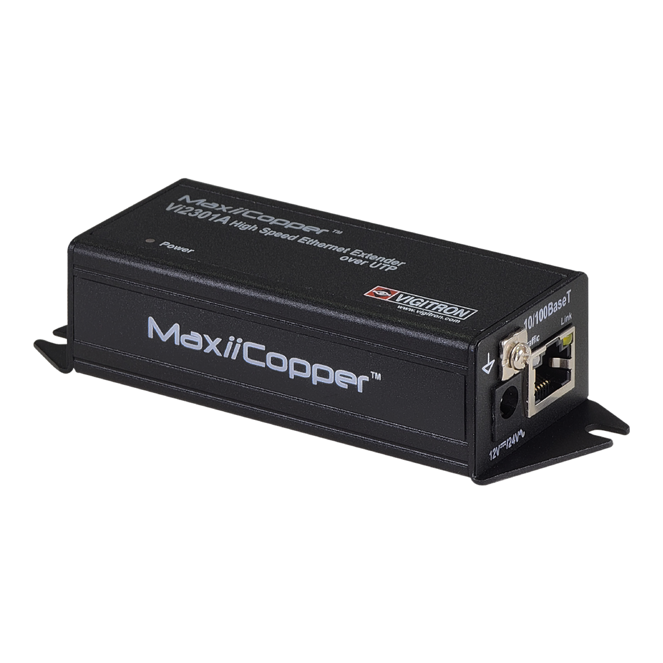 Vigitron 1-Port MaxiiCopper Ethernet/PoE Extender upto 900m, Requires 72w PoE or 12VDC 1ah (VIG-VI2301A)