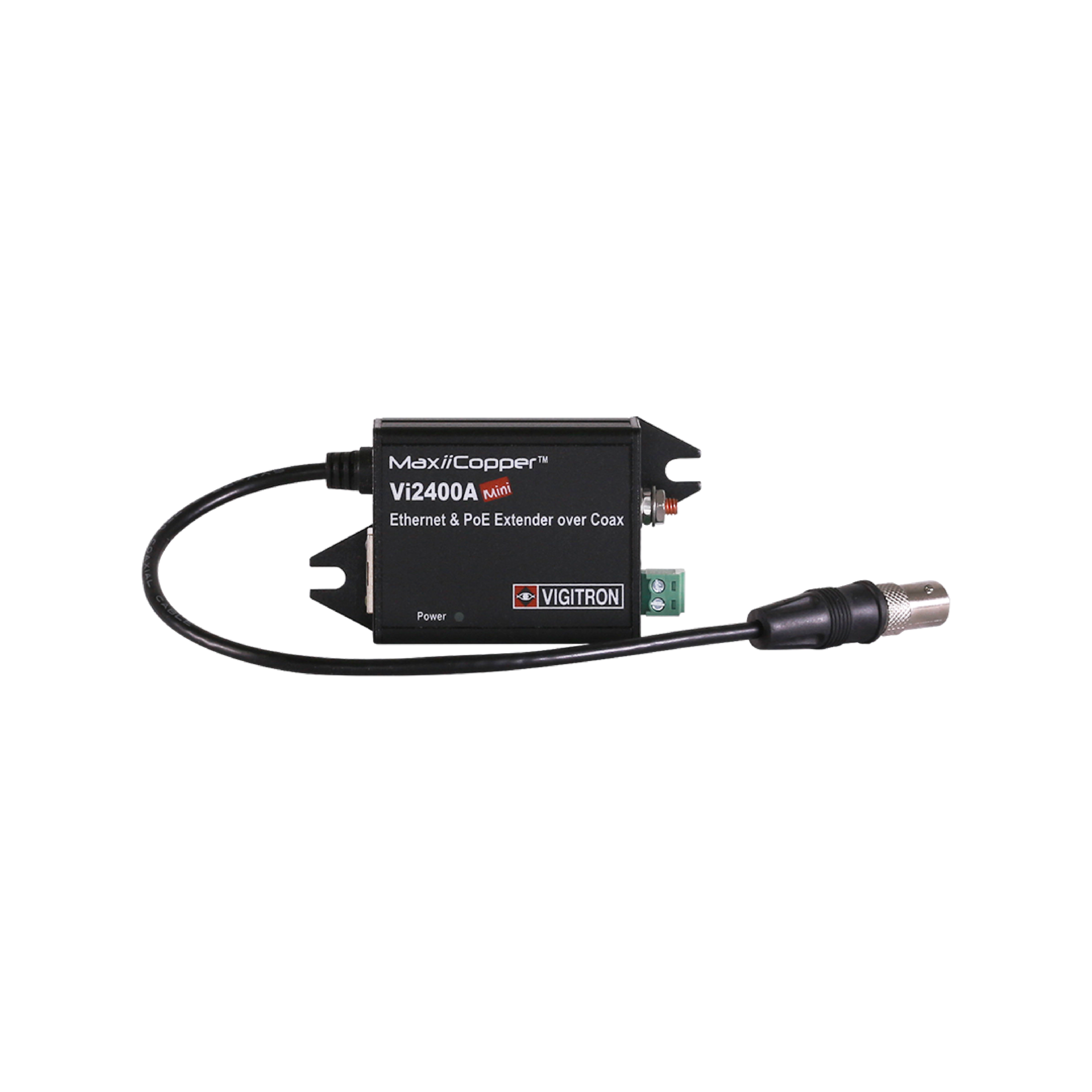 Vigitron 1-Port MaxiiCopper Mini Ethernet Extender/PoE over Coax (Requires 12v 1ah) (VIG-VI2400A) (