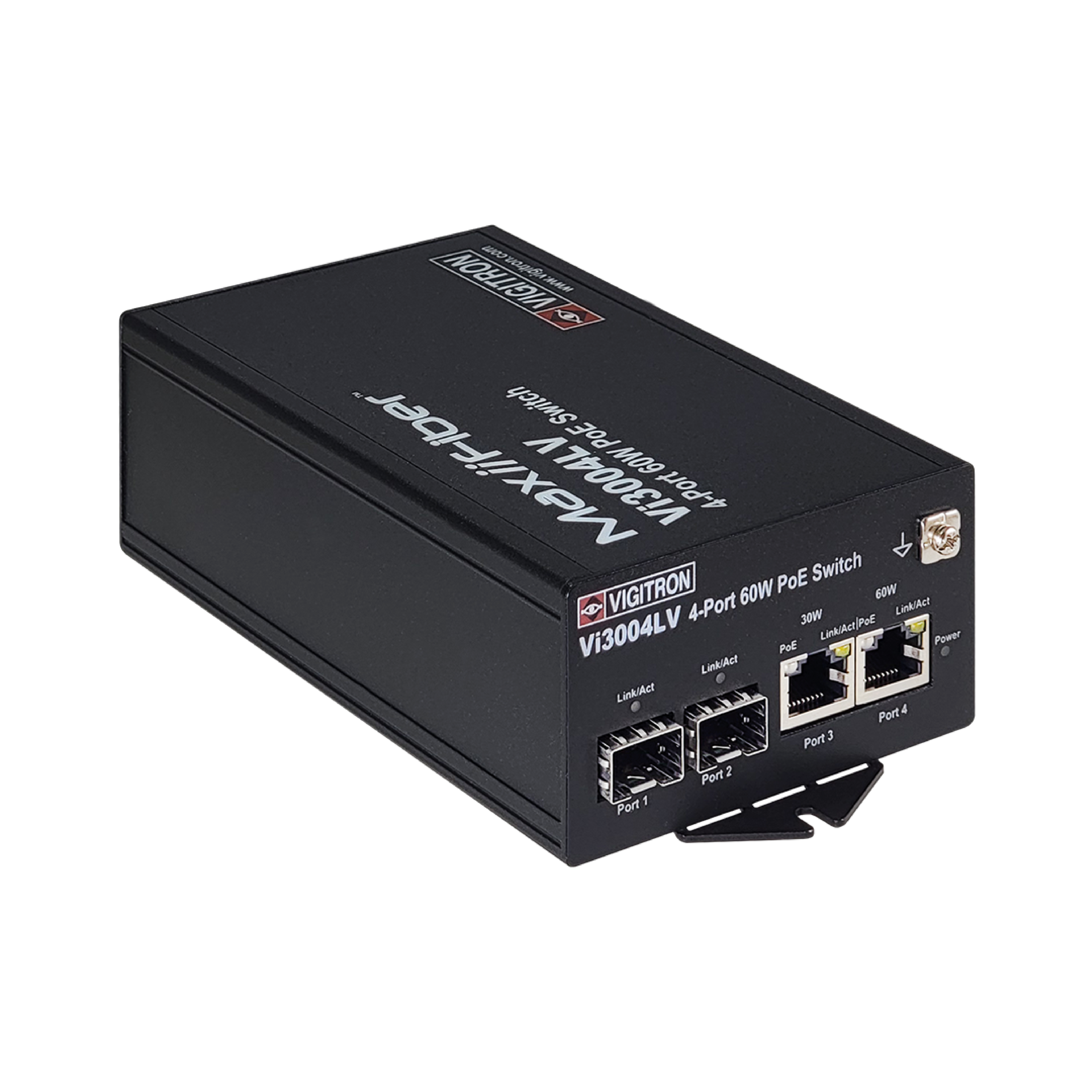 Vigitron 4-Port MaxiiNet 10/100/1G 24V DC/AC Input PoE Switch (VIG-VI3004LV)