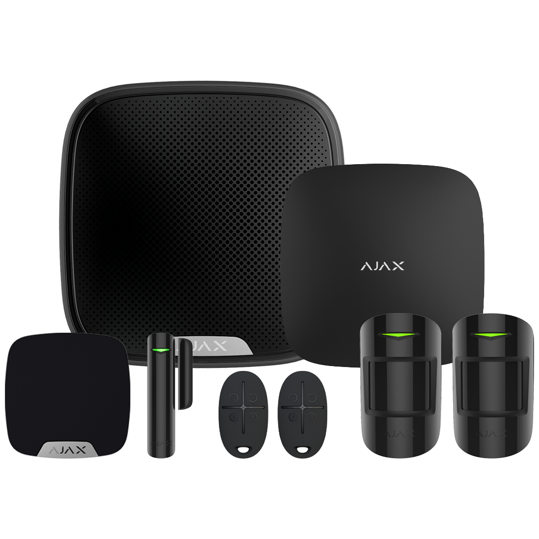 Ajax Baseline Wireless Kit 6 (Hub, Standard PIR, Fob, Mesh Siren) - Black (AJA-23309)