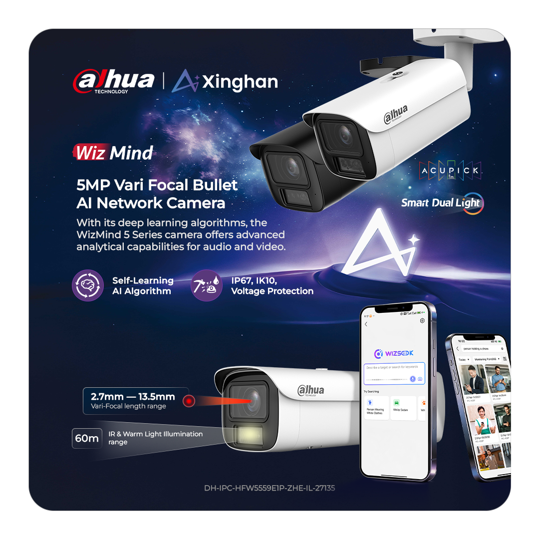 Dahua DH-IPC-HFW5559E1P-ZHE-IL - 5MP Smart Dual Light Vari Focal Bullet WizMind Network Camera - Image 2