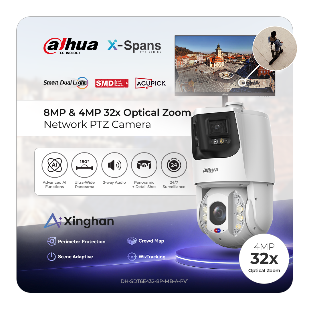 Dahua DH-SDT6E432-8P-MB-A-PV1 - 8MP & 4MP 32x Smart Dual Illumination Active Deterrence X-Spans Network PTZ Camera - Image 2
