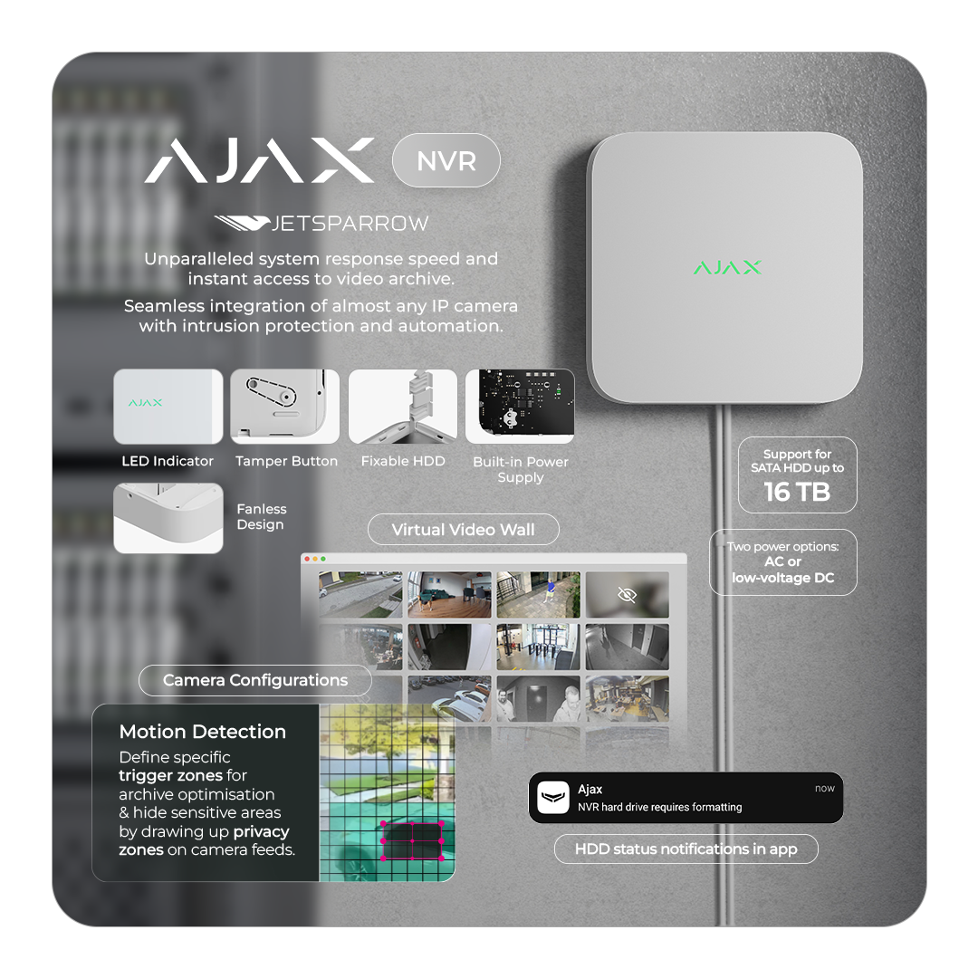Ajax 77612 NVR 8 Channel Network Video Recorder - Image 2