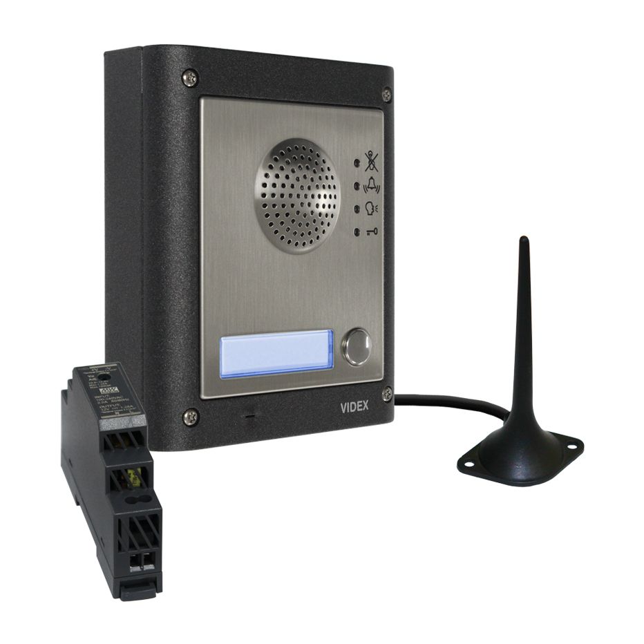 Videx 4000 Series GSM4K - 1 Button GSM Audio Kit w/ PSU + Antenna