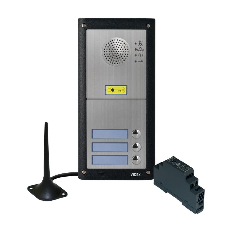 Videx 4000 Series GSM4K - 3 Button GSM Audio Kit w/ PSU + Antenna