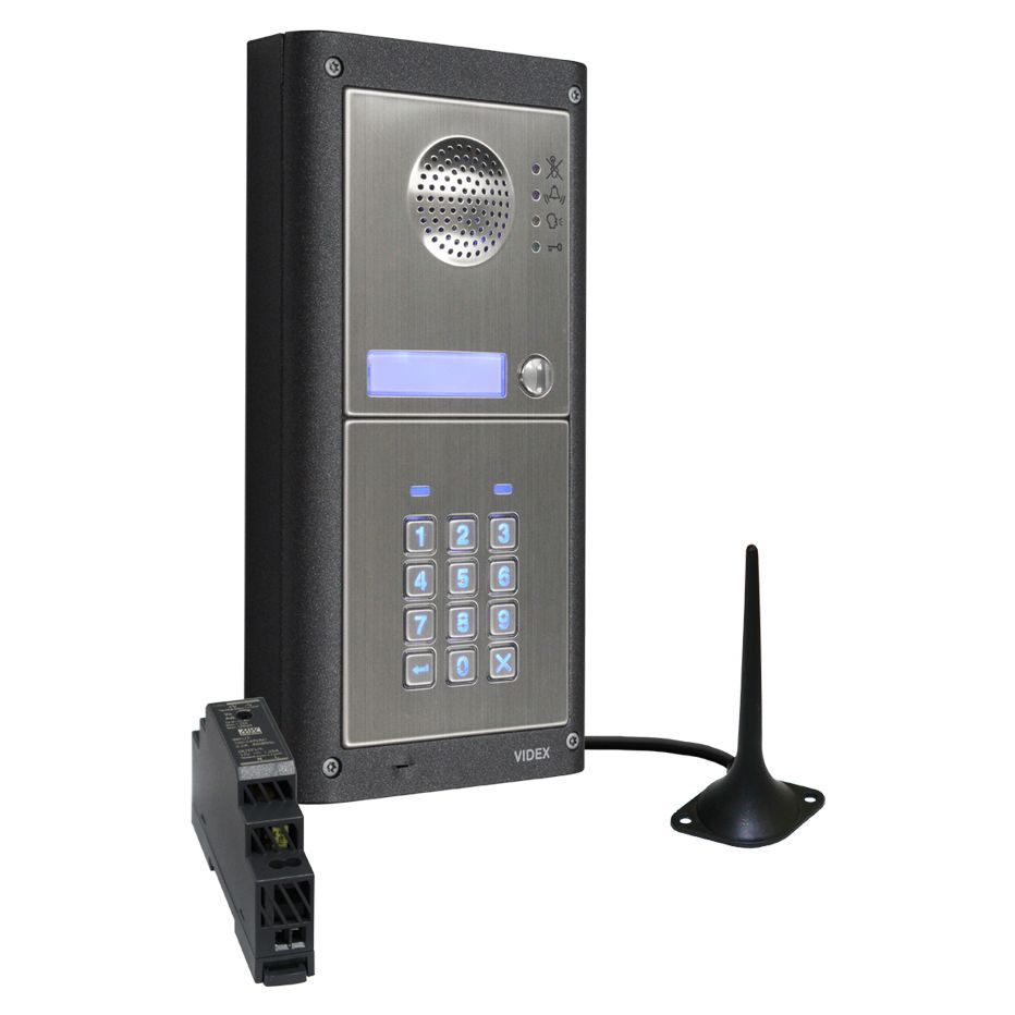 Videx 4000 Series GSM4KCR - 1 Button Codelock GSM Audio Kit w/ PSU + Antenna