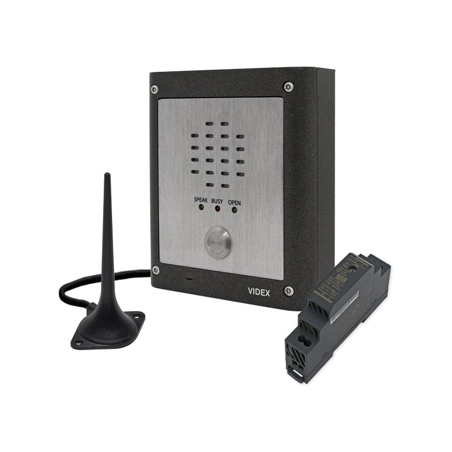 Videx 4000 Series GSMVRK - 1 Button GSM Audio Kit w/ PSU + Antenna
