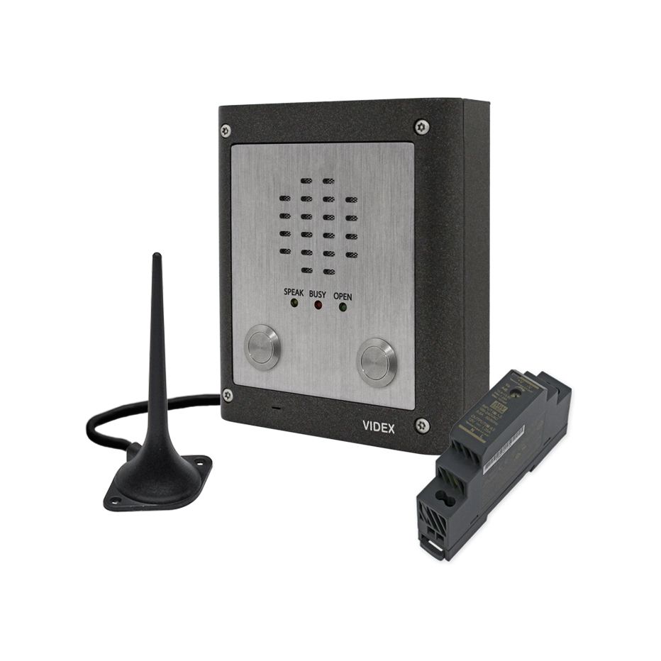 Videx 4000 Series GSMVRK - 2 Button GSM Audio Kit w/ PSU + Antenna