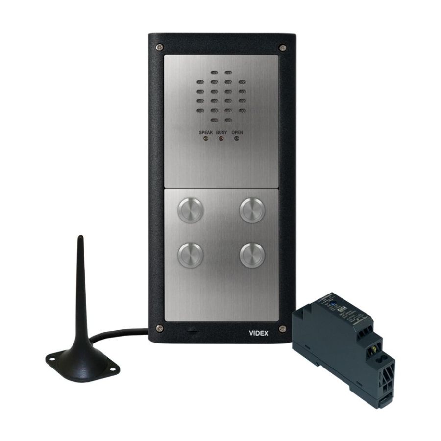 Videx 4000 Series GSMVRK - 4 Button GSM Audio Kit w/ PSU + Antenna