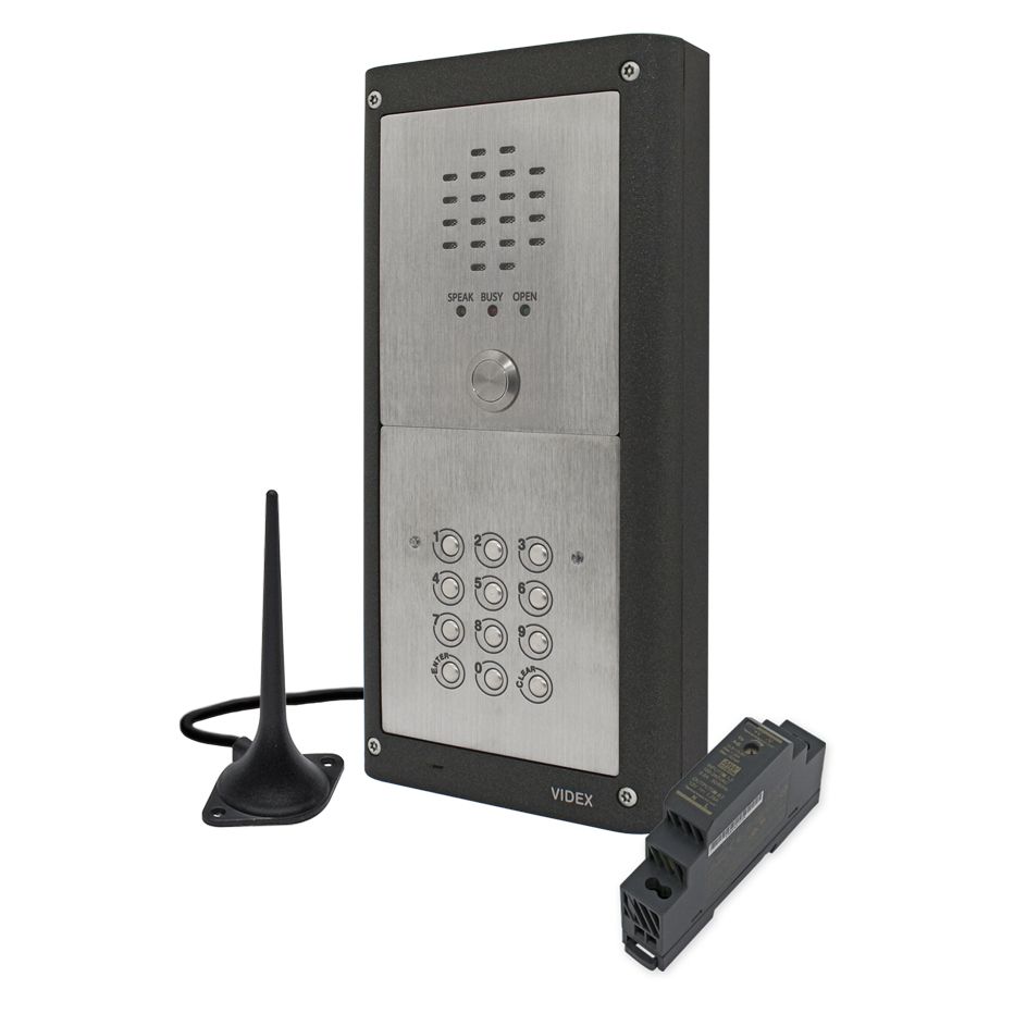 Videx 4000 Series GSMVRKC - 1 Button Codelock GSM Audio Kit w/ PSU + Antenna