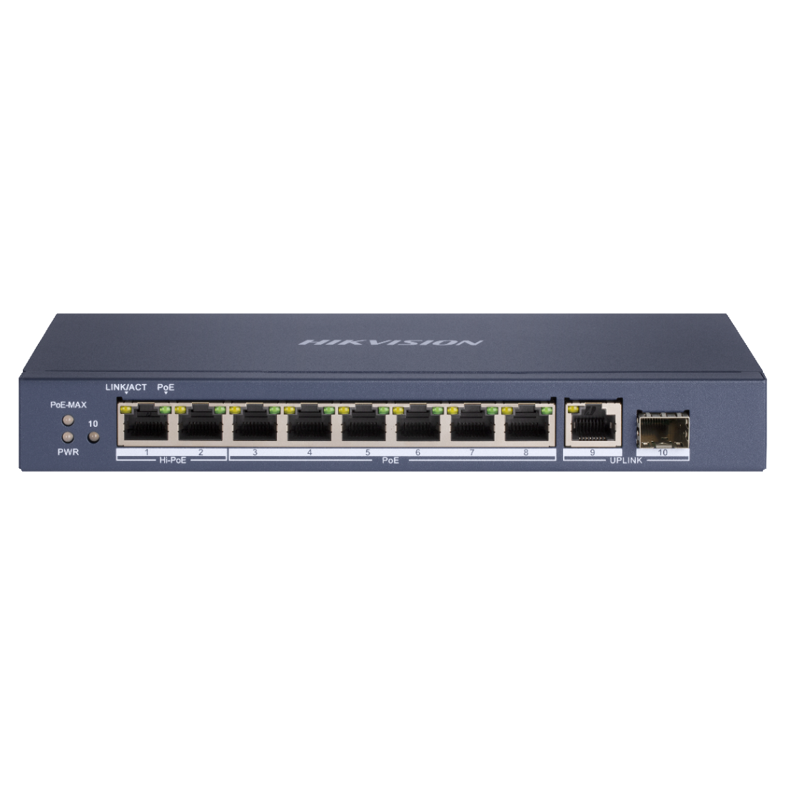 Hikvision 8 Port Gigabit POE Switch (2xHI-POE) (DS-3E0510HP-E)