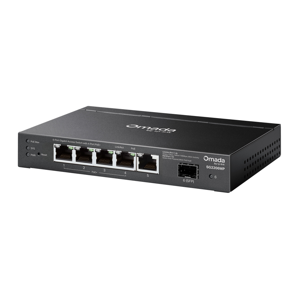 TP-Link SG2206MP - Omada Access 6 Port Gigabit Switch with 4 Port PoE+
