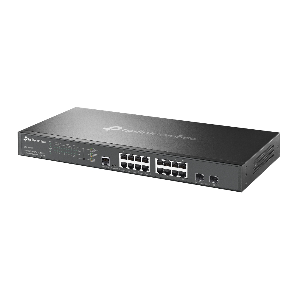 TP-Link Omada 16-Port 2.5G 2x10G SFP+ L2+ Managed 8 Port PoE
