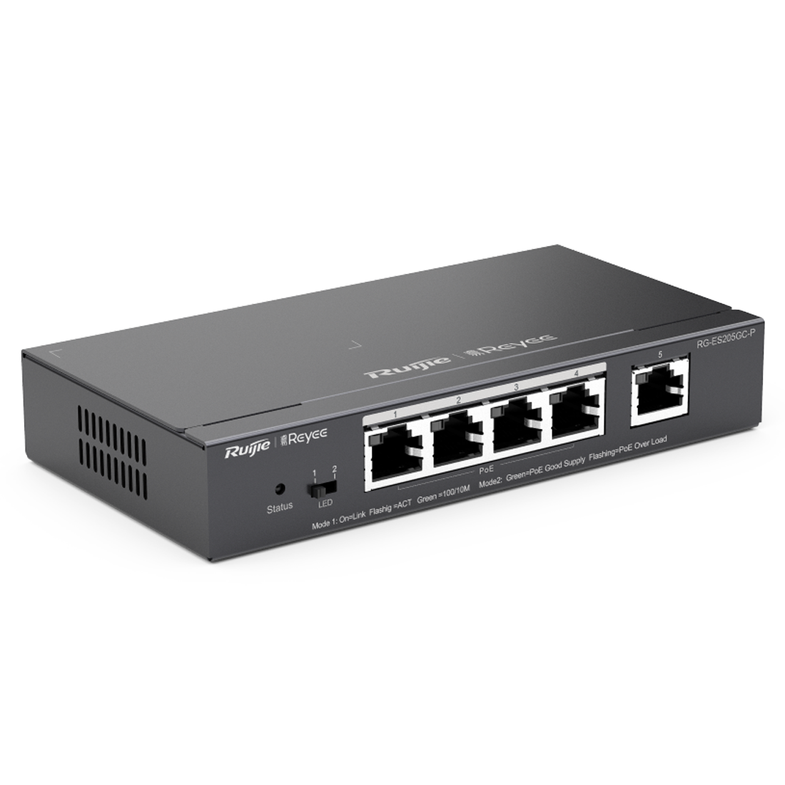 Ruijie Reyee 4 Port PoE 54w Gigabit Managed Desktop Switch (RG-ES205GC-P) - Image 2