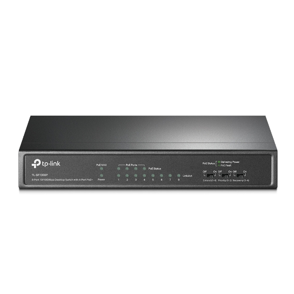 TP-Link 8 Port 100Mbps Switch, 4xPoE+, 66W