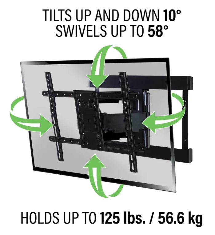 SuperSlim Full-Motion T Mount for Most40-90" TVs upto 125lbs - Image 2